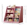 4-Tier Kids Wooden Book Rack and Toy Organizer,Children 2-Sided Storage Bookshelf,Baby Sling Book Rack Shelf for Playroom Bedroom-Baofuwish - 4 of 4