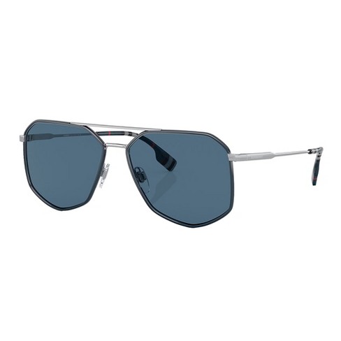Burberry Ozwald Be 3139 100580 Unisex Geometric Sunglasses Silver Blue ...