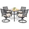 Tangkula 2/4 PCS Patio Swivel Dining Chairs Kitchen Garden Metal Armchairs w/Cushions - 3 of 4