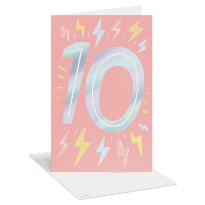 Carlton Cards 10th Birthday Card for Kids' Lightning Bolts
