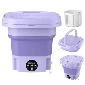 acxily Portable Washing Machine Foldable Laundry Machine with Detachable Drain Basket 3 Modes Electric Clothes Washer - 1 of 4