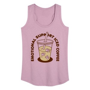 Women's - Instant Message - Emotional Support Iced Coffee Graphic Racerback Tank - 1 of 4
