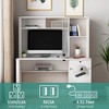 Computer Desk with Hutch & Bookshelf, Drawers, 3 AC Outlets & 2 USB Ports ¨C Home Office, Study, Teen Laptop Desk - 4 of 4