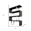 HomeRoots 67" Black And Silver Metal and Wood Three Tier Etagere Bookcase - 3 of 4