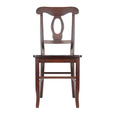 Walnut Keyhole Back Transitional Side Chairs, Set of 2