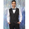 INSPIRE CHIC Men's Shiny Sequin Sleeveless Party Prom Suit Vest with Bow Tie - 2 of 4
