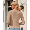 Womens Lightweight Knit Cardigan V Neck Long Sleeve Front Button Down Elegant Shrugs for Dresses,Khaki - M - 2 of 4