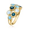 Ross-Simons 2.60 ct. t.w. Tonal Blue Topaz Bubble Ring in 18kt Gold Over Sterling - 3 of 4