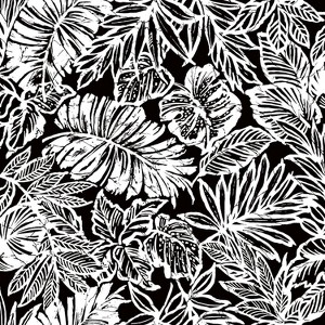 RoomMates Batik Tropical Leaf Peel & Stick Wallpaper Black: Self-Adhesive Vinyl, Modern Botanical, 28.2 Sq Ft Coverage - 1 of 4