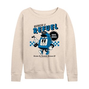 Women's - Ford - Ford Refresh Refuel Lightweight French Terry Wide Neck Long Sleeve Graphic Shirt - 1 of 4
