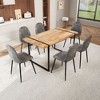 NicBex Dining Table Set for 6 Modern Dining Table with MDF Tabletop, Metal Frame and 6 Suede Chairs for Kitchen - 3 of 4
