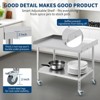 Stainless Steel Equipment Stand with Undershelf 5" Wheels, NSF Commercial Prep & Work Table with Edge Baffle - 3 of 4