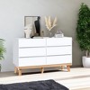 White Dresser for Bedroom with 6 Drawers, Antique White Double Chest of Drawers, Modern Wooden Dresser Large Storage Cabinet for Guest Room, Bedroom - 4 of 4