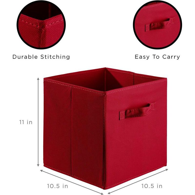 Sorbus 11 Inch 6 Pack Foldable Fabric Storage Cube Bins with Handles - for Organizing Pantry, Closet, Nursery, Playroom, and More, 2 of 6