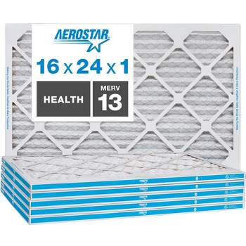Aerostar 16x24x1, MERV 13 Air Filter for AC Furnace, Captures Virus Particles, 4-Pack