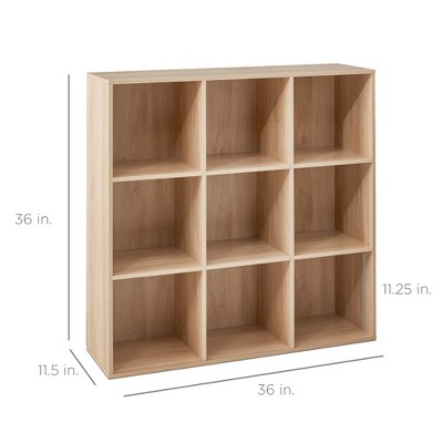 Light Oak 36" 9-Cube Storage Organizer with Removable Panels