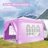 10×10 FT Gazebo, Portable Folding Canopy with Removable Sidewalls, UV-Resistant Gazebo, Gazebo with Weight Bag and Carry Bag-Coolbibila - 3 of 4