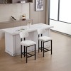 Set Of 2 Modern Bar Stool with Metal Legs,Upholstered Counter High Chairs for Dining Room or Kitchen Island-Maison Boucle - 2 of 4
