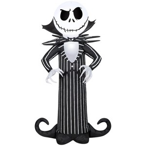 Gemmy Airblown Inflatable Jack Skellington w/Stylized Collar Disney, 3.5 ft Tall, Multicolored - 1 of 4