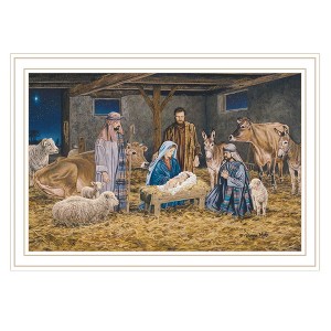 The Greatest Gift of All The Birth of Christ White Framed Wall Art for Living Room,for Home Decor, Bedroom Wall Art by Bonnie Mohr - 1 of 4