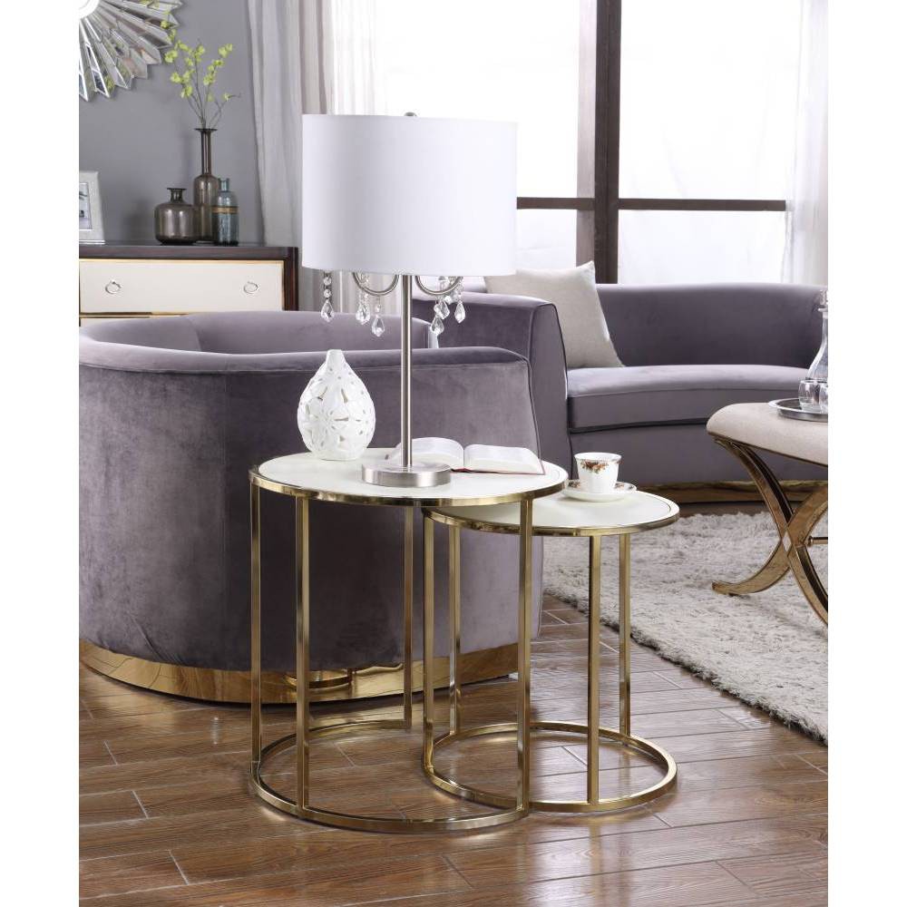 Olivia Side Table Cream - Chic Home Design was $349.99 now $209.99 (40.0% off)