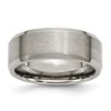 Chisel Titanium Brushed and Polished 8mm Beveled Edge Band Ring - 2 of 4