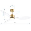 Airsurfer 52" Ceiling Fan with LED Light and Remote,3-Blade Modern Ceiling Fan with Reversible DC Motor, Color-Changing Light, Memory Function - 3 of 4