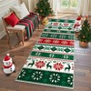 Washable Christmas Living Room Rugs, Snowflake Deer Print Farmhouse Bedroom Carpet, Soft Non Slip Indoor Xmas Floor Rugs for Dining Room Entryway - 3 of 4