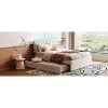 Okak Twin/Full/Queen Platform Bed Frame with Upholstered and LED Lights No Box Spring Needed Teddy Fleece Bed with Trundle Easy Assembly - 3 of 4