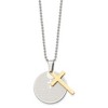 Chisel Stainless Steel Brushedand Polished Yellow IP-plated 2 Piece Lords Prayer Cross on a 20" Ball Chain Necklace - 4 of 4