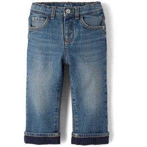 The Children's Place Toddler Boys Lined Roll Cuff 90s Loose Jeans - 1 of 4