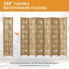 PexFix Room Divider Folding Screen Room Divider with Snowflake Pattern for Home Office Garden Bedroom Paulownia Wood - 4 of 4