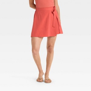 Women's Tie Mini A-Line Skirt - A New Day™ - 1 of 3