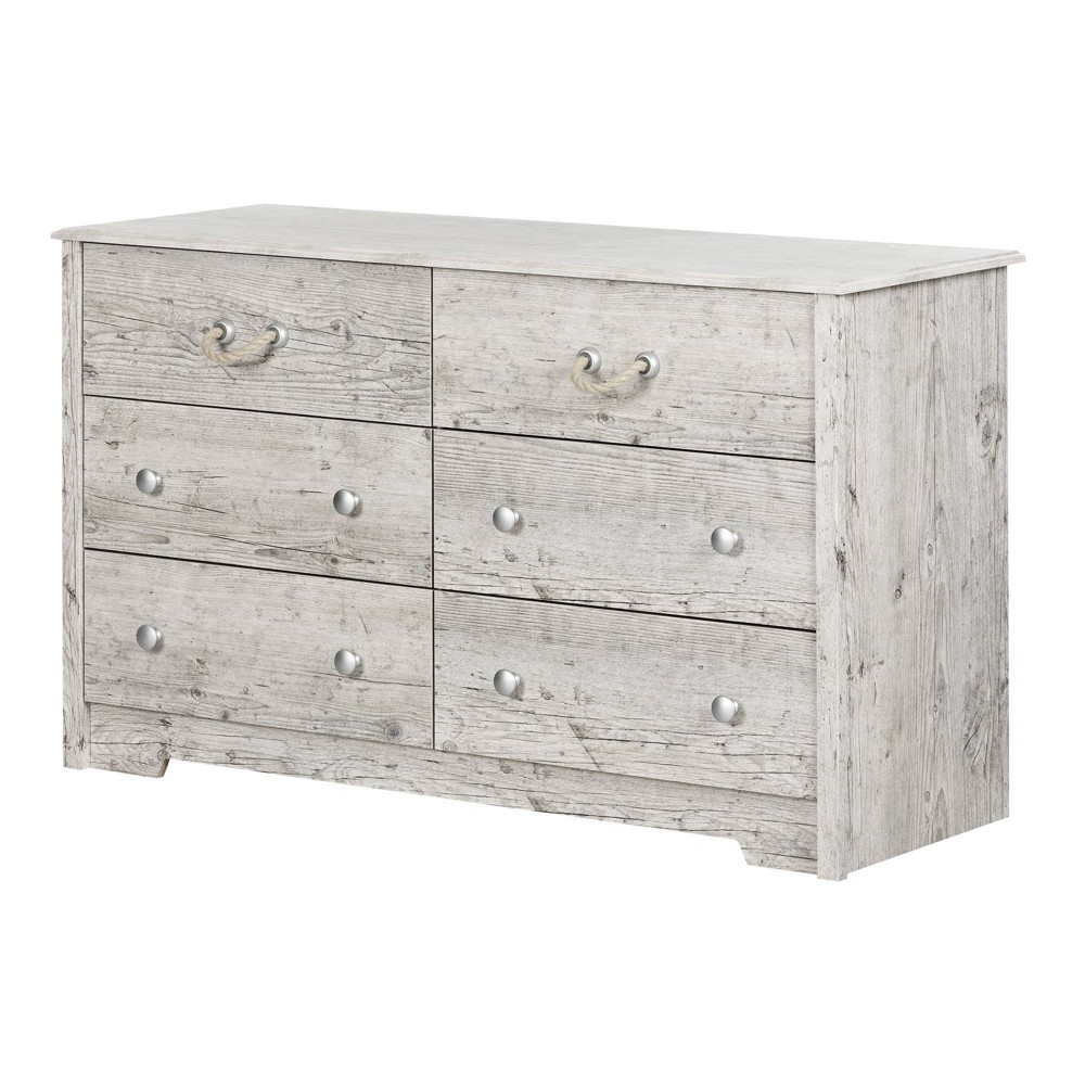 Photos - Dresser / Chests of Drawers Navali 6 Drawer Double Kids' Dresser Seaside Pine - South Shore