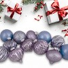 Northlight Finial and Glass Ball Christmas Ornaments -3.25" - Lavender and Blue - Set of 12 - 3 of 4