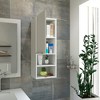 Vynxaria Bathroom Cabinet with Single Door, Two Interior Shelves, and Two External Shelves, Stylish and Functional in Black Finish - 2 of 4