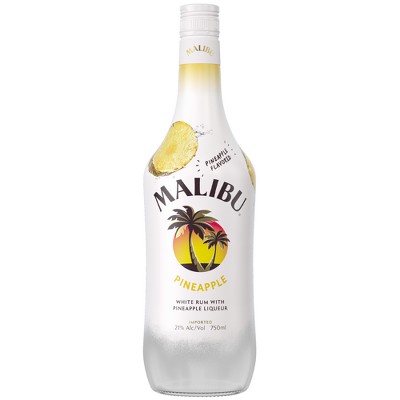 Malibu Pineapple Flavored White Rum - 750ml Bottle