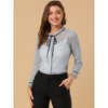 Allegra K Women's Floral Semi Sheer Long Sleeve Lace Top - 2 of 4