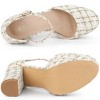 Allegra K Women's Platform Closed Toe Heels Plaid Mary Janes Chunky Pumps - 4 of 4
