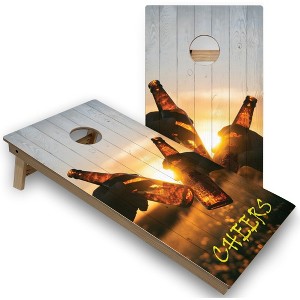Skip's Garage Cheers Cornhole Board Set, Includes 2 Boards, 8 Bags - 1 of 4