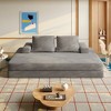86.6" Fluffy Chenille Multifunctional Convertible Sofa Bed with 2 Backrests & 2 Pillows - 3 of 4