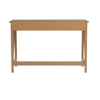 Rustic Driftwood Gray Wood Writing Desk with Drawer