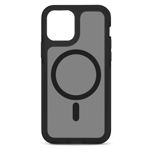 iHome Velo Gloss Silicone Case for iPhone 12/13 Pro Max, MagSafe Compatible, Lightweight, Drop & Screen Protection, Black - 1 of 4