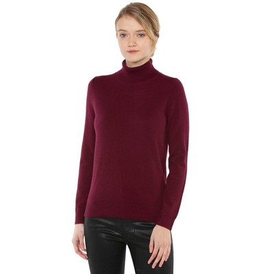 Jennie Liu Women's 100% Pure Cashmere Long Sleeve Turtleneck Pullover ...