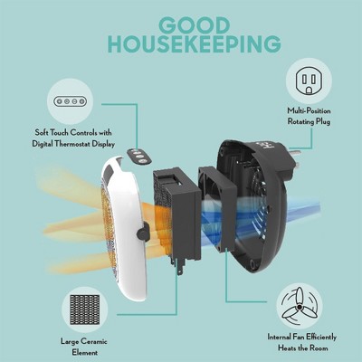 Compact White Electric Wall-Mount Space Heater with Remote