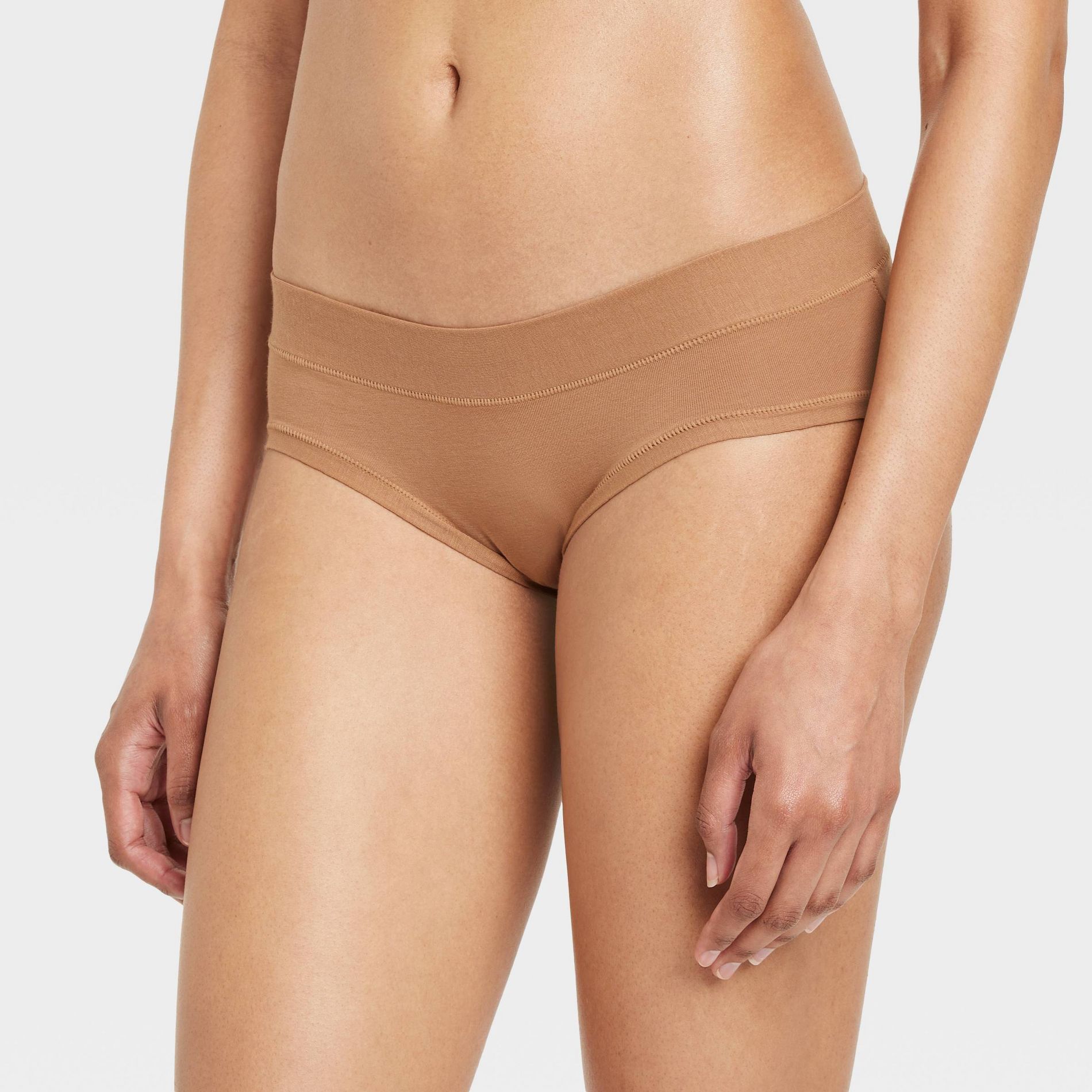 Women's Cotton Comfort Hipster Underwear - Auden™ Toffee Crunch M: Mid Rise, Pull-On, Knit Jersey