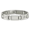 Black Bow Jewelry Men's 11mm Stainless Steel and .10 Carat Diamond Bracelet - 8.5 Inch - 3 of 4