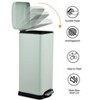 8 Gallon Stainless Steel Bathroom Step Trash Can, 30L Square Garbage Bin with Soft-Close Lid & Removable Inner Bucket. - 3 of 4