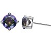 Guili Baby/Kids Sterling Silver Cubic Zirconia Earrings for a Sparkling Look - Colors: Red, Purple, Clear, Blue, Green, White, Yellow. - 3 of 3