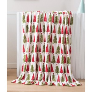 Luxury Velvet Super Soft Christmas Prints Fleece Blanket-Holiday Theme Home Décor Fuzzy Warm and Cozy Throws - 1 of 4